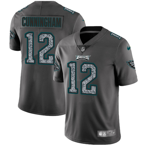 Nike Eagles #12 Randall Cunningham Gray Static Men's Stitched NFL Vapor Untouchable Limited Jersey - Click Image to Close